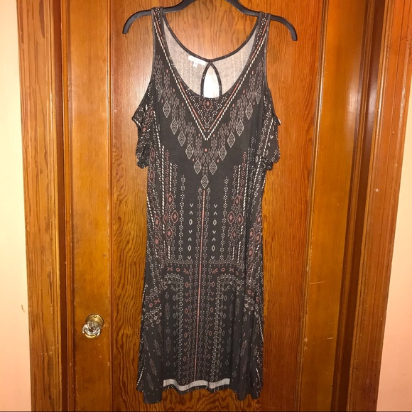 Cold Shoulder A-Line Midi Dress - Picture 1 of 4